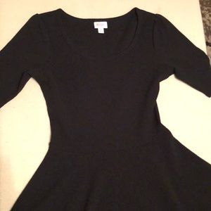 Solid black jacquard fabric M LLR Nicole NWOT